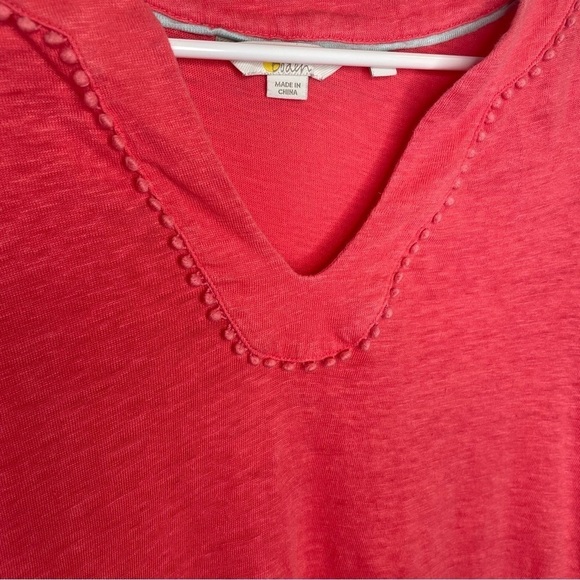 Boden Linen Notch Neck Jersey Top in Watermelon XS - Picture 8 of 13